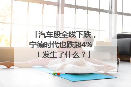 汽车股全线下跌，宁德时代也跌超4%！发生了什么？