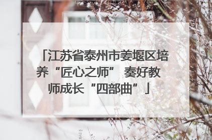 江苏省泰州市姜堰区培养“匠心之师” 奏好教师成长“四部曲”