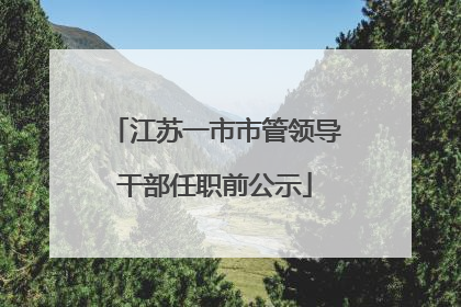 江苏一市市管领导干部任职前公示