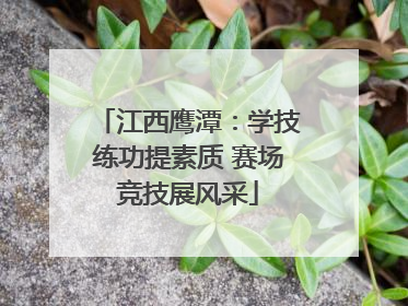 江西鹰潭：学技练功提素质 赛场竞技展风采