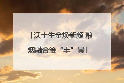 沃土生金焕新颜 粮烟融合绘“丰”景