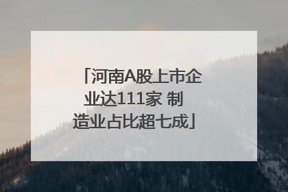 河南A股上市企业达111家 制造业占比超七成