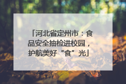 河北省定州市：食品安全抽检进校园，护航美好“食”光