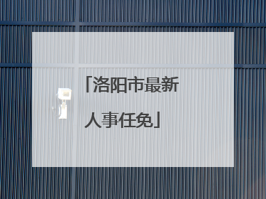 洛阳市最新人事任免