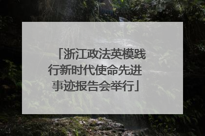 浙江政法英模践行新时代使命先进事迹报告会举行