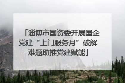 淄博市国资委开展国企党建“上门服务月”破解难题助推党建赋能