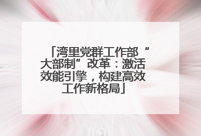 湾里党群工作部“大部制”改革：激活效能引擎，构建高效工作新格局