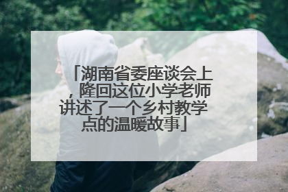 湖南省委座谈会上，隆回这位小学老师讲述了一个乡村教学点的温暖故事