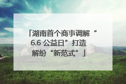 湖南首个商事调解“6.6 公益日”打造解纷“新范式”