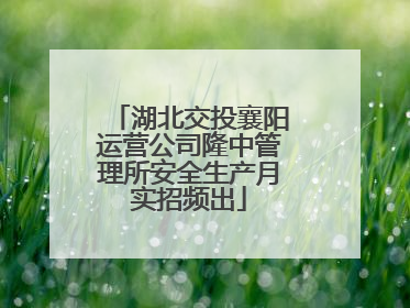 湖北交投襄阳运营公司隆中管理所安全生产月实招频出