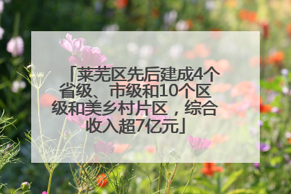 莱芜区先后建成4个省级、市级和10个区级和美乡村片区，综合收入超7亿元