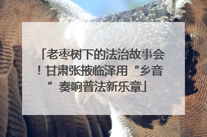 老枣树下的法治故事会！甘肃张掖临泽用“乡音”奏响普法新乐章