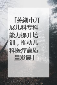 芜湖市开展儿科专科能力提升培训，推动儿科医疗高质量发展