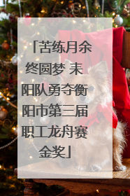 苦练月余终圆梦 耒阳队勇夺衡阳市第三届职工龙舟赛金奖