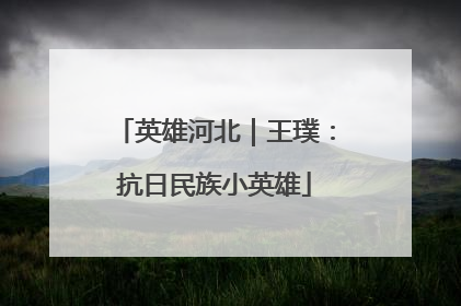 英雄河北｜王璞：抗日民族小英雄