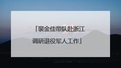 裴金佳带队赴浙江调研退役军人工作