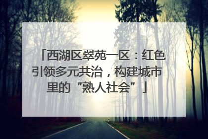 西湖区翠苑一区：红色引领多元共治，构建城市里的“熟人社会”