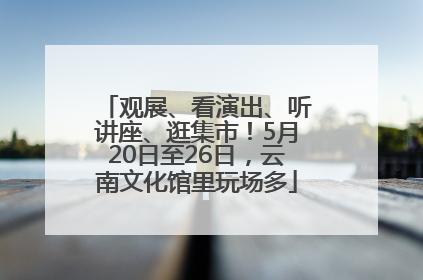 观展、看演出、听讲座、逛集市！5月20日至26日，云南文化馆里玩场多