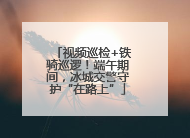 视频巡检+铁骑巡逻！端午期间，冰城交警守护“在路上”
