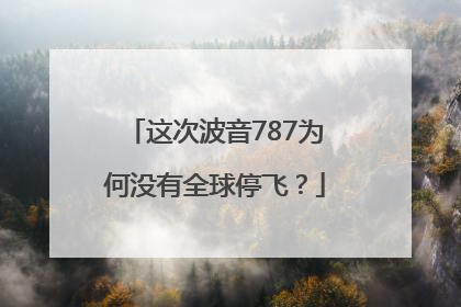 这次波音787为何没有全球停飞？