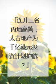 连升三名内地高管，太古地产为千亿港元投资计划护航？