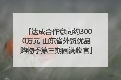 达成合作意向约3000万元 山东省外贸优品购物季第三期圆满收官