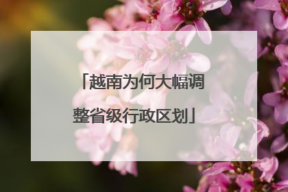 越南为何大幅调整省级行政区划