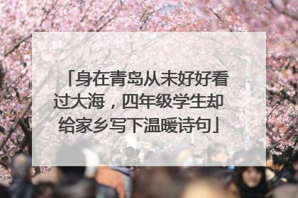 身在青岛从未好好看过大海，四年级学生却给家乡写下温暖诗句