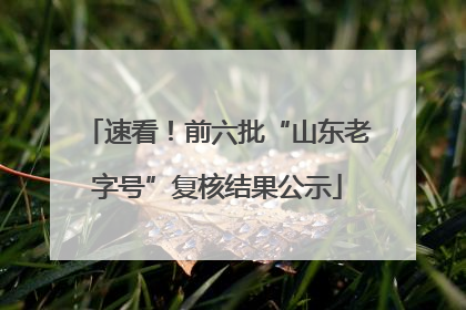 速看！前六批“山东老字号”复核结果公示