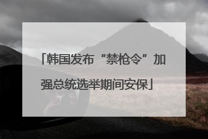 韩国发布“禁枪令”加强总统选举期间安保