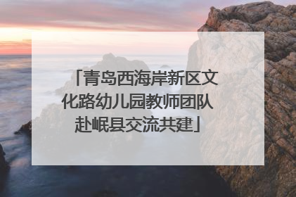 青岛西海岸新区文化路幼儿园教师团队赴岷县交流共建