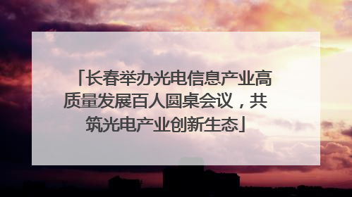 长春举办光电信息产业高质量发展百人圆桌会议，共筑光电产业创新生态