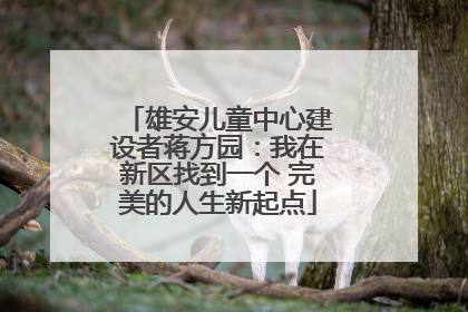 雄安儿童中心建设者蒋方园：我在新区找到一个 完美的人生新起点