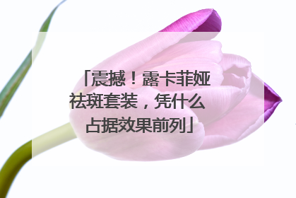 震撼！露卡菲娅祛斑套装，凭什么占据效果前列