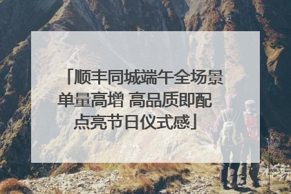 顺丰同城端午全场景单量高增 高品质即配点亮节日仪式感