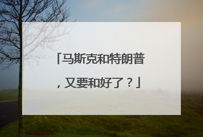 马斯克和特朗普，又要和好了？