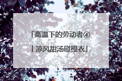 高温下的劳动者④丨凉风甜汤慰橙衣