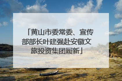 黄山市委常委、宣传部部长叶建强赴安徽文旅投资集团履新