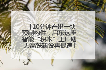 10分钟产出一块预制构件，启东这座智能“积木”工厂助力高铁建设再提速