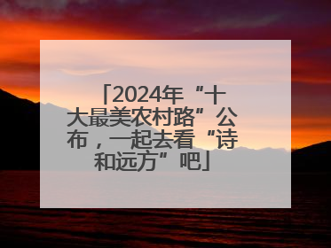 2024年“十大最美农村路”公布，一起去看“诗和远方”吧