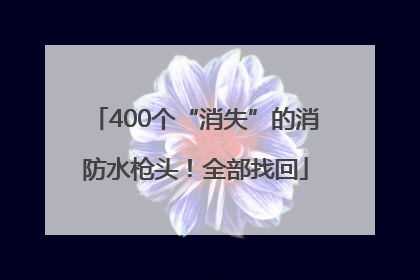 400个“消失”的消防水枪头！全部找回